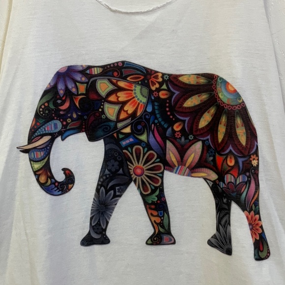 White Elephant Print Women's Tank Top size M/L - Picture 2 of 4